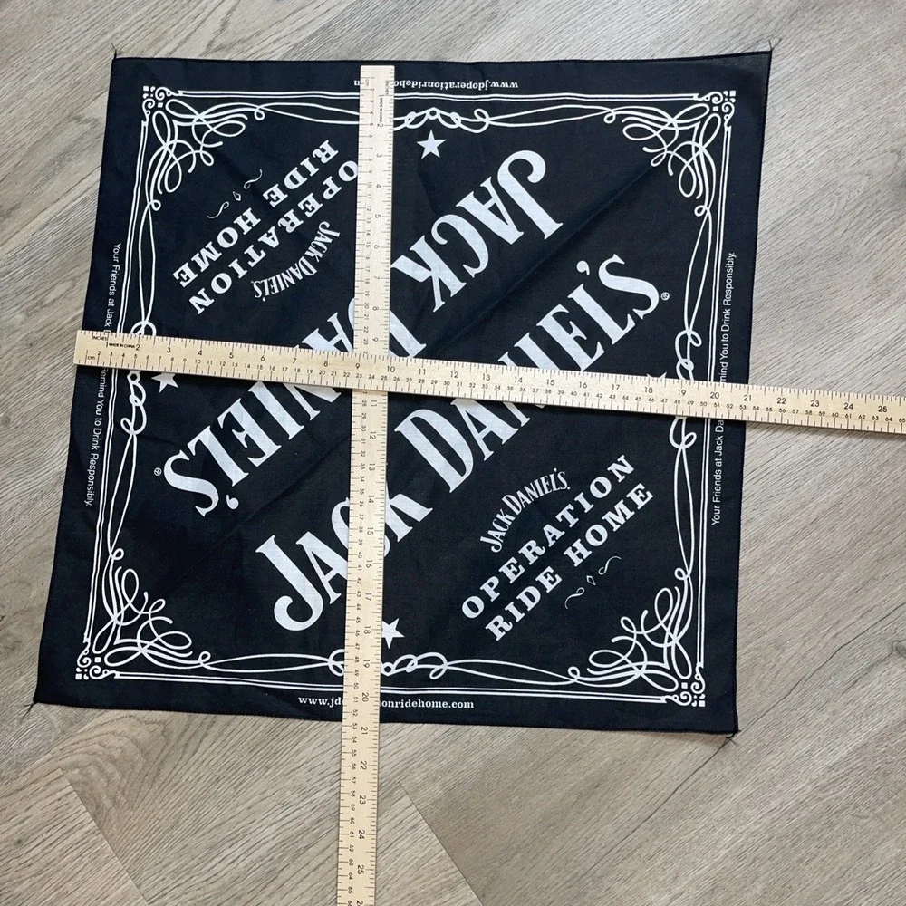 Lot Of 4  JACK DANIELS Old No.7 Black 21x21 Bandana Harley Daniel's NWOT